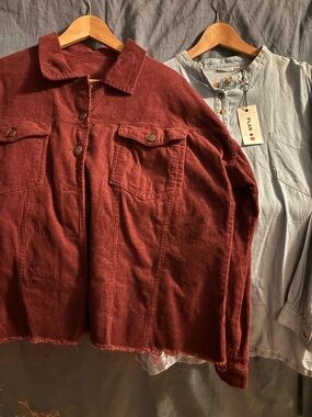 Rust Corduroy Jacket and Plan B. Chambray Top Bundle